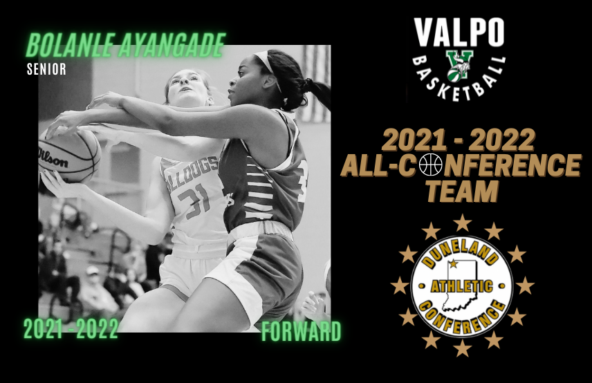 Congratulations to Valpo Senior Forward Bolanle Ayangade for making the Duneland Athletic Conference All-Conference Team this season! <a href="/ValpoLife/">Valpo.Life</a> <a href="/AthleticsValpo/">Valparaiso Athletics</a> <a href="/ValpoHS411/">Viking Info</a> <a href="/Valpo_Schools/">Valparaiso Community Schools</a> <a href="/AyangadeBolanle/">Bolanle Ayangade</a> @vikingnation22 <a href="/Valpo_BFMS/">BFMS Middle School</a>