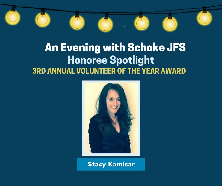 JFS_CT's tweet image. Introducing Stacy Kamisar - one of a trio of women being honored with the 3rd Annual Volunteer of the Year Award for An Evening with Schoke JFS on May 22, 2022.

To learn more about the event and register, visit ctjfs.org.