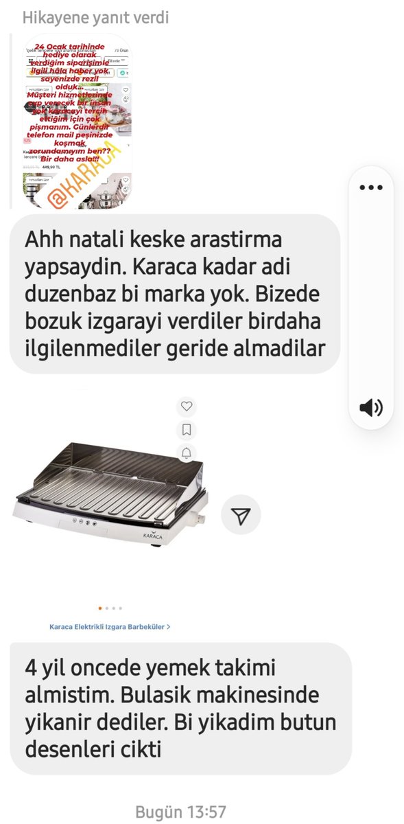natboya's tweet photo. Karaca (@karacaonline) adlı kişiye göz at: https://t.co/ODBpzSJxdu
#karaca   24 Ocak tarihinde sipariş ettiğim hediye tencere seti hâla ortada yok. Müşteri hizmetlerinden cvp da yok. 10 gündür karacayla uğraşıyoruz. Meğer ne çok şikayet varmış😡😡 https://t.co/WRWGD8WZ89