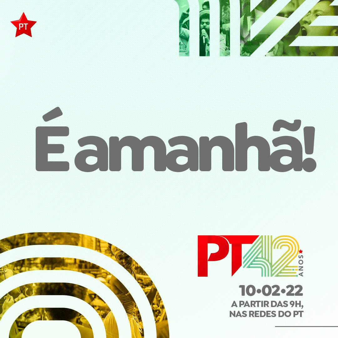 É amanhã #PT42Anos ⭐

Acompanhe a comemoração dos 42 anos do PT amanhã #aovivo pela #TvPT a partir das 9h, serão mais de 12h de conteúdo exclusivo para você!

📆 Dia 10 de fevereiro
🕑 A partir das 9h
📺 youtube.com/ptbrasil