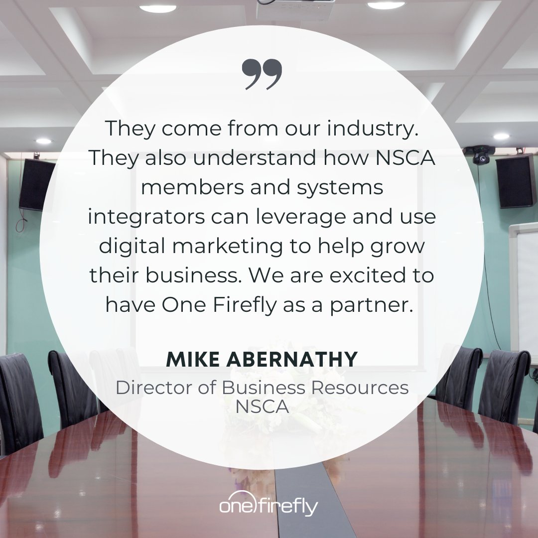 Have you heard? 📰 One Firefly recently joined <a href="/NSCA_systems/">NSCA</a>, and we couldn't be more excited about the partnership. 

👀 Watch the full video recap here: bit.ly/3HF8tlW

☎️ Then give us a call to get started with marketing for your business. 

#avtweeps #ProAV #nsca