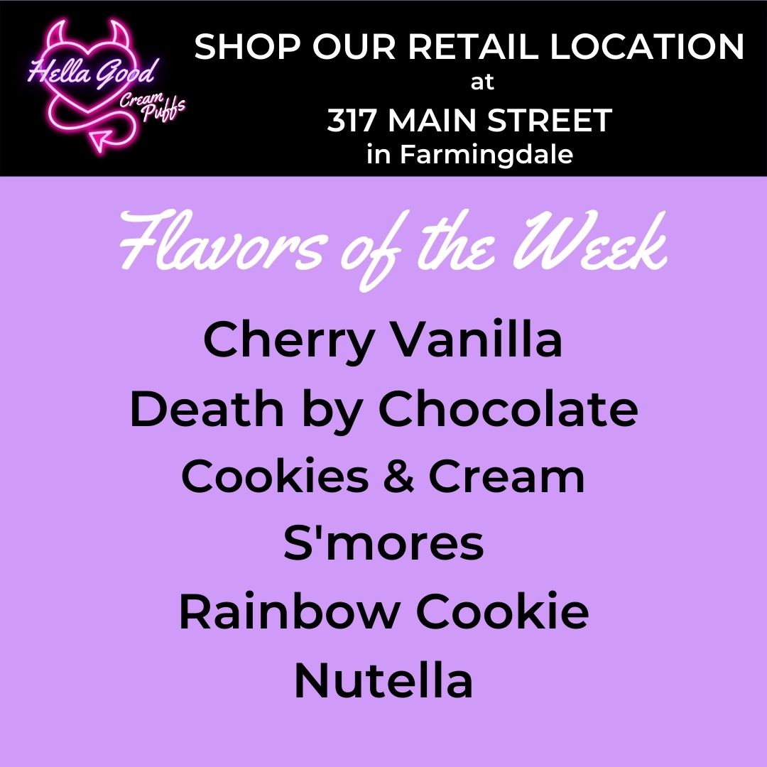 PlainviewPuffs's tweet photo. It's that time of the week again! 🙌

Come by and pick up your favorite flavor (or all 6)! 👀

#hellagoodpuffs #longislandfoodies #317mainstreet https://t.co/MQ8ZtCKev6