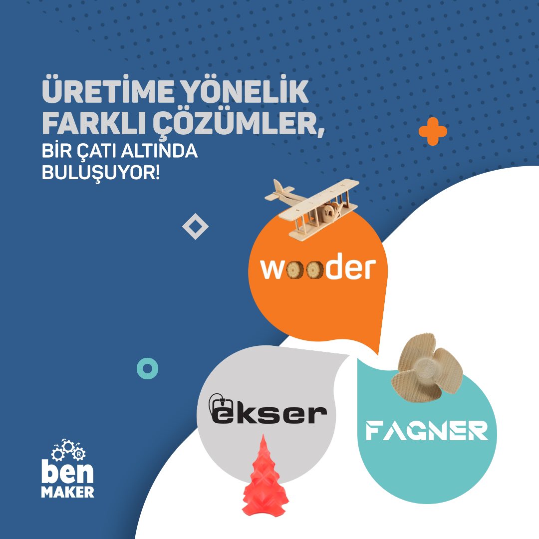 benmakercom's tweet photo. Üretimi, farklı ürün grupları ile farklı alanlarda deneyimleyin!
#benmaker #wooder #fagner #ekser #benkit #benmakerakademi https://t.co/UuIFet65J4