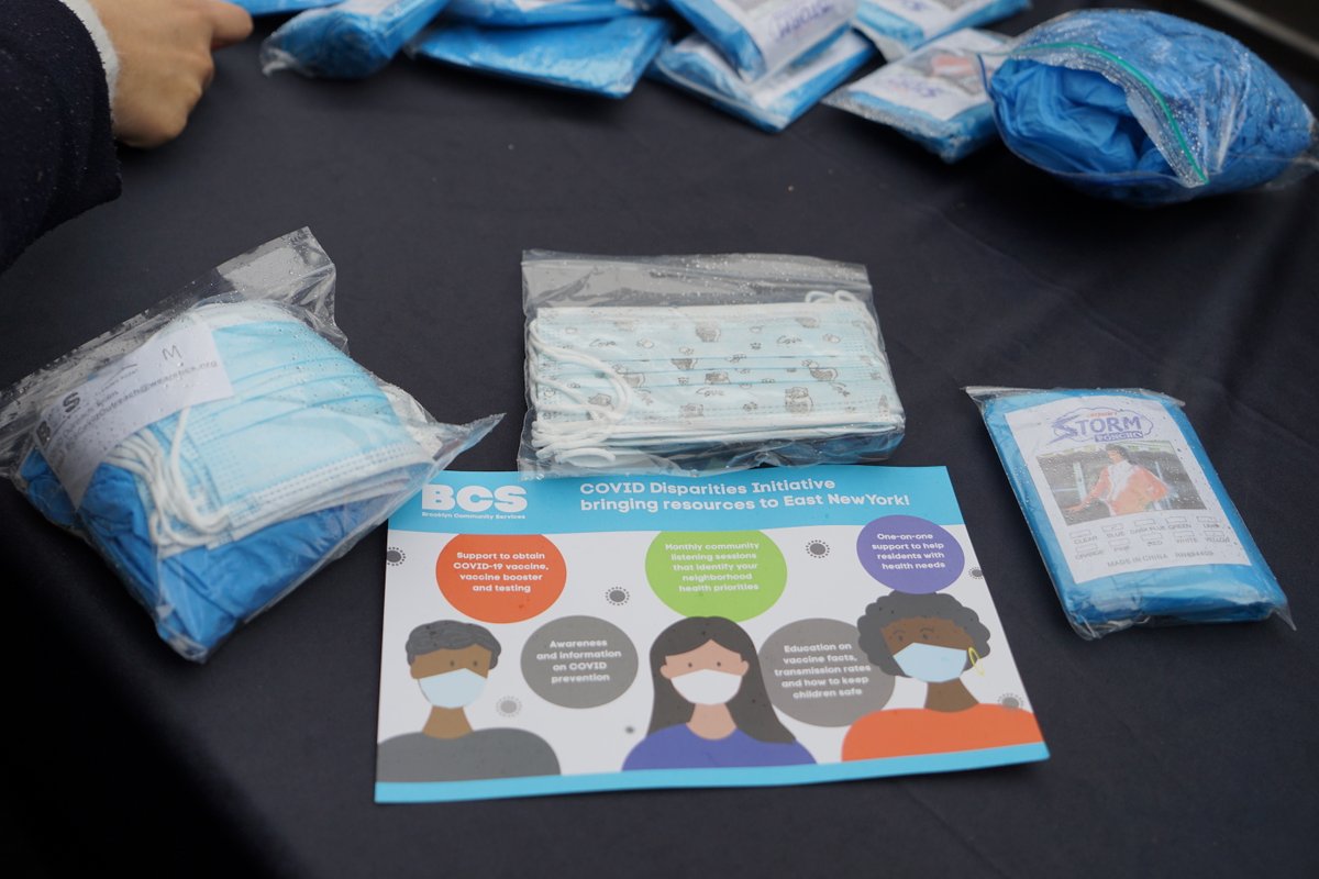 nycHealthy's tweet photo. Last week @NYCHealthCommr visited a food bank in East New York where Brooklyn Community Services was giving out KN95 masks. Thanks to @WeAreBCS and all of our #PublicHealthCorps partners for making sure communities hardest hit by #COVID19 have the resources they need. https://t.co/c0iMzGXOE1