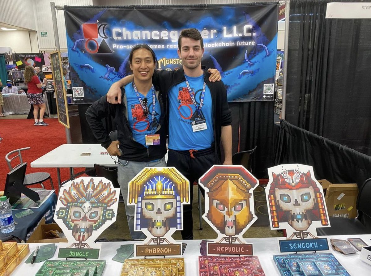 Whamsicore's tweet photo. Such a short while ago we were touring America with Monster Poker and showing off Etherealm art in physical form for the first time! #Gencon2021 #Gencon  Now it's time to hack ourselves into the world of #Solana #Riptide #web3 #Etherealm https://t.co/xWG6pOLsIV
