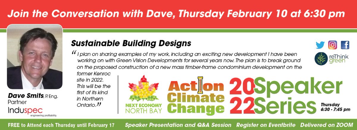 Don't miss out on Dave Smits presentation tomorrow all about sustainable building design at 6:30 PM! 

Register now: eventbrite.com/e/action-clima…