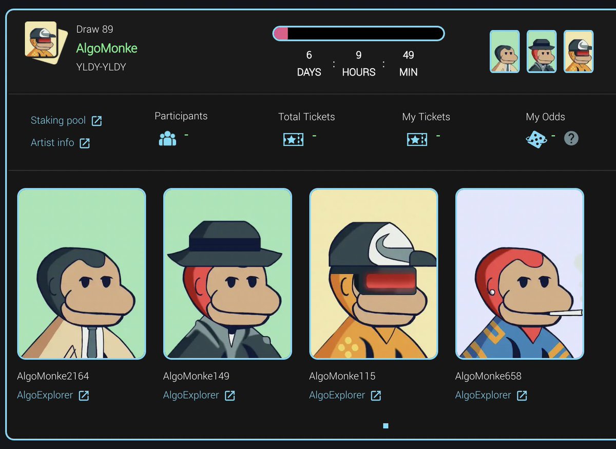 AlgoMonke prize game on <a href="/YieldlyFinance/">Yieldly</a> is live 🔥🔥

These Monkes are very handsome for sure. Don't miss out on it.