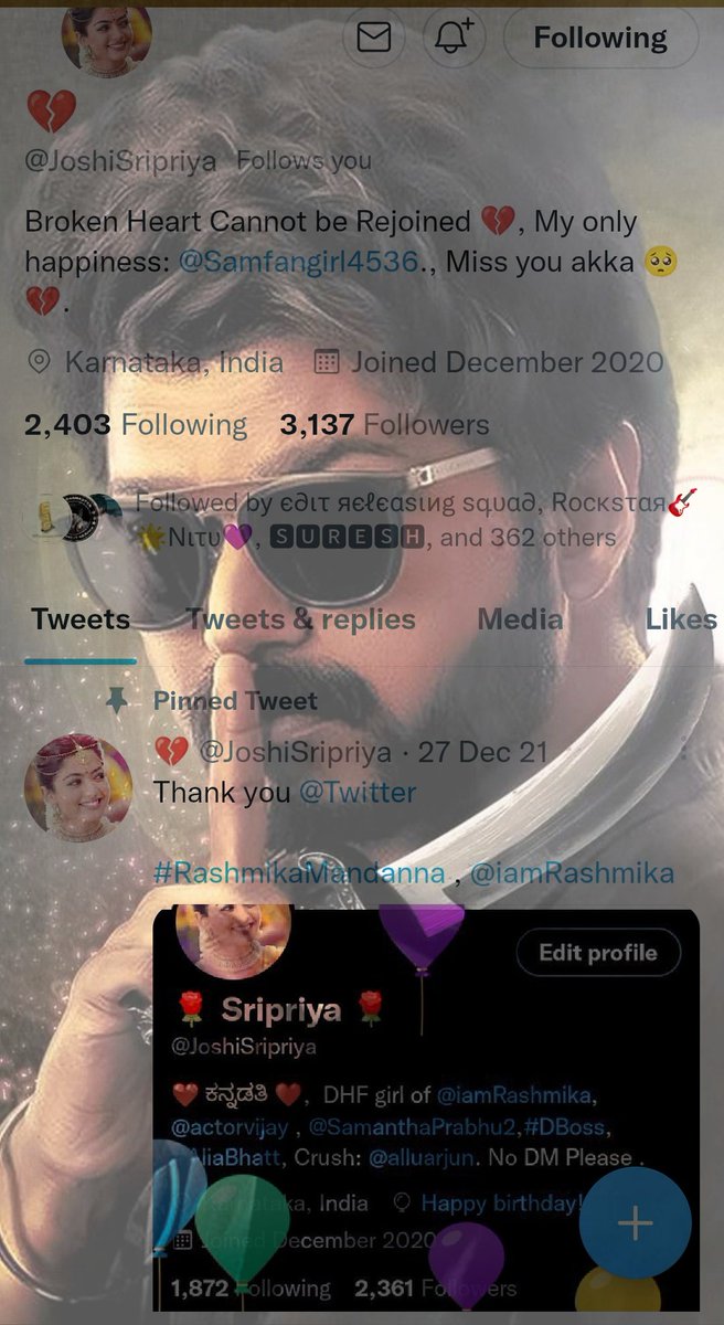 2Dasarath's tweet photo. Congrats All ♥️🔥
👉 @KasthuriRajand1 AkkaChlm ♥️ For Reaching 8.5K🔥
👉 @ImGROOT_06 Bro♥️For Reaching 1.8K🔥
👉  @JoshiSripriya Akka ♥️For Reaching 3.1K🔥 
Wishes From #TeamERS ♥️🎉🎉
#EditReleasingSquad #Beast @actorvijay @sownd_baby @SruthiSuji2 @FangirlofVJ
Edit👉 @2Dasarath https://t.co/1YZhPTRd79
