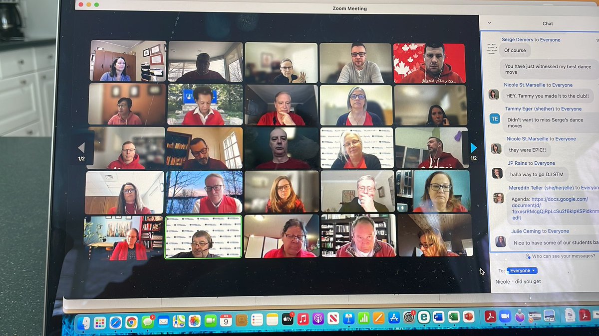 Great collab <a href="/LaurentianU/">Laurentian University - Université Laurentienne</a> Quelle belle équipe à @ULaurentienne pour remercier <a href="/nstmarseille/">Nicole St.Marseille</a> for her dedication!  So we all wore red without telling her lol. Elle est très sympathique!