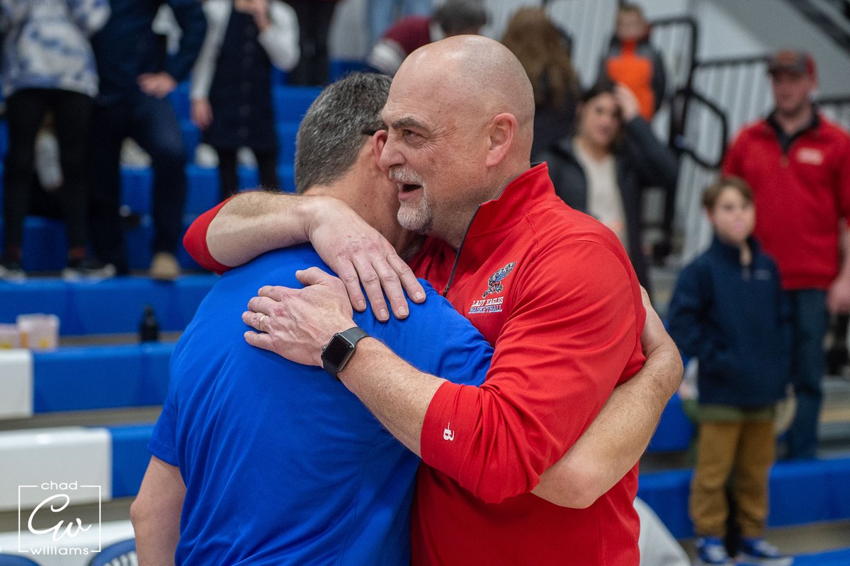 The mutual respect that these coaches have for each other is second to none.  Competitors on the court, first to congratulate the each other after the game.  Great example of sportsmanship!  #FaceofSportsmanship

<a href="/LadyMohawkBball/">Lady Mohawk Basketball</a> <a href="/basketballzen/">Scott Smith</a> <a href="/WaldronSports/">Waldron Athletics</a>  <a href="/JCDSports/">JCD Sports</a> <a href="/IHSAA1/">IHSAA</a>