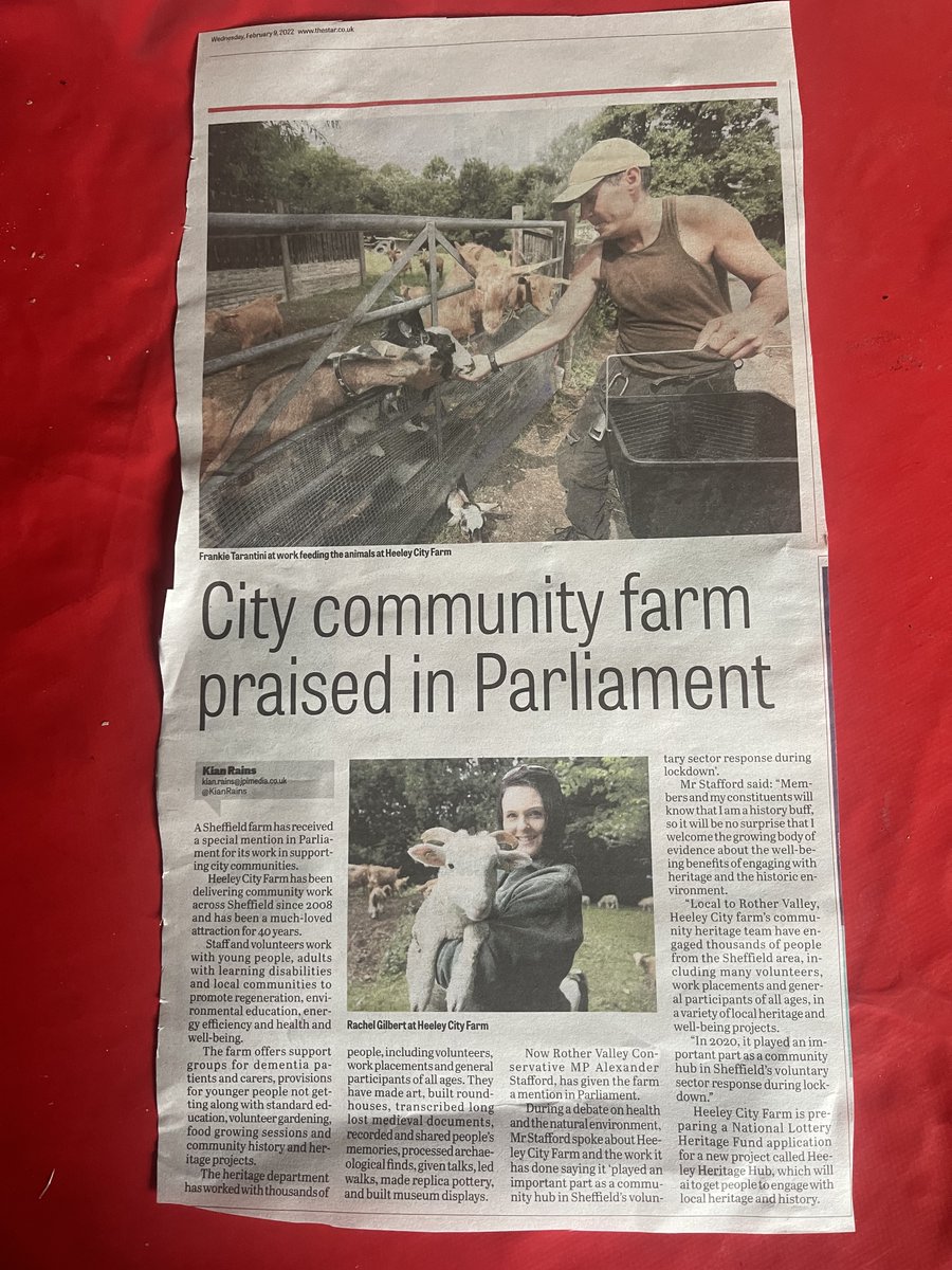 Who saw us mentioned in @SheffieldStar today about the farm and our heritage department's special mention in parliament