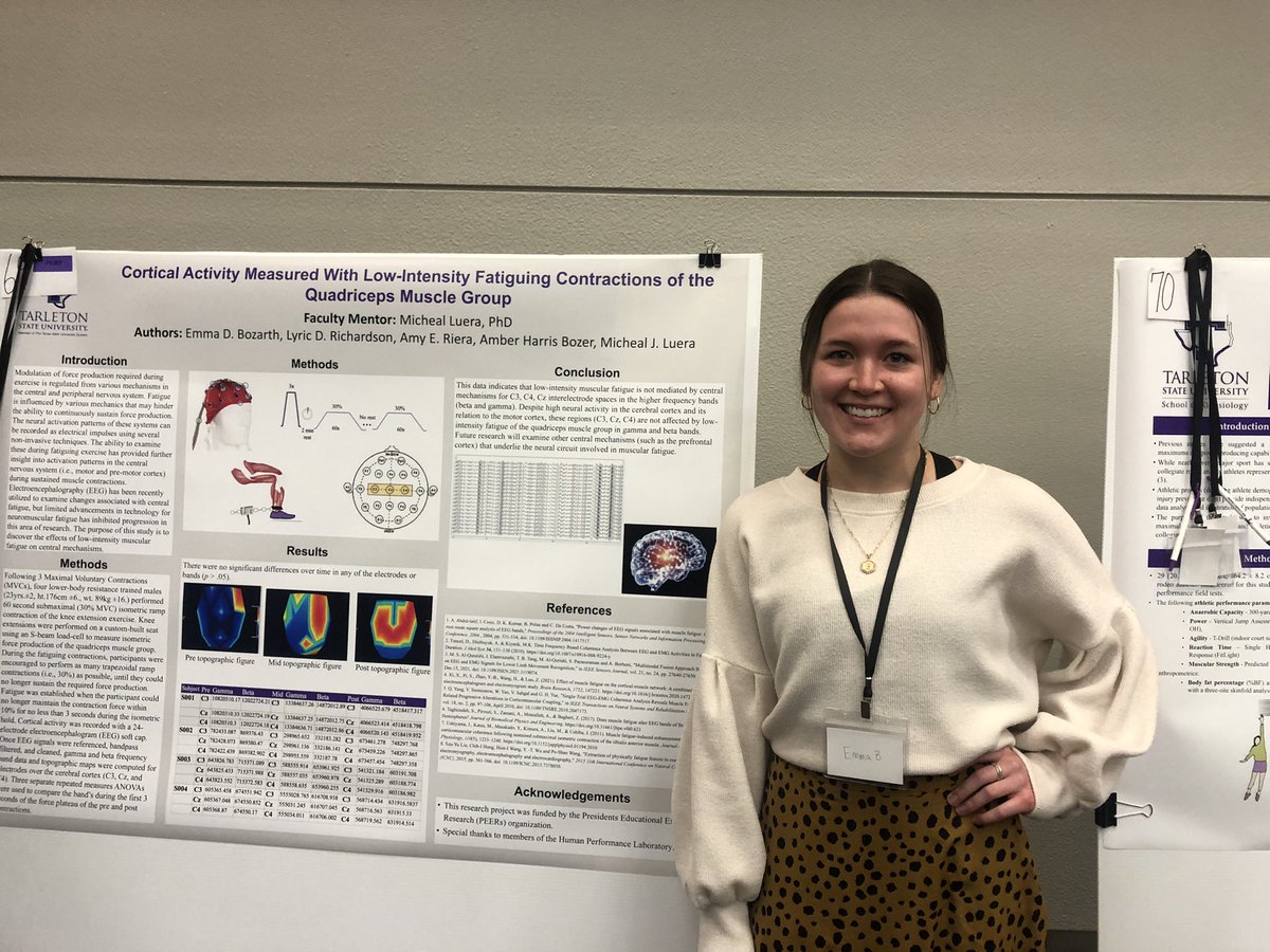 Texan_AT's tweet photo. MSAT Level 2 Students Elexis Rockwell and David Taylor presenting their research over Implementation of Electrocardiograms During Pre-Participation Exams in a Rural Texas School District during the annual PERs Symposium. @TarletonPrez @DeiTarletonVP @SWATASenate @EDACNATA https://t.co/iETo1nvHez