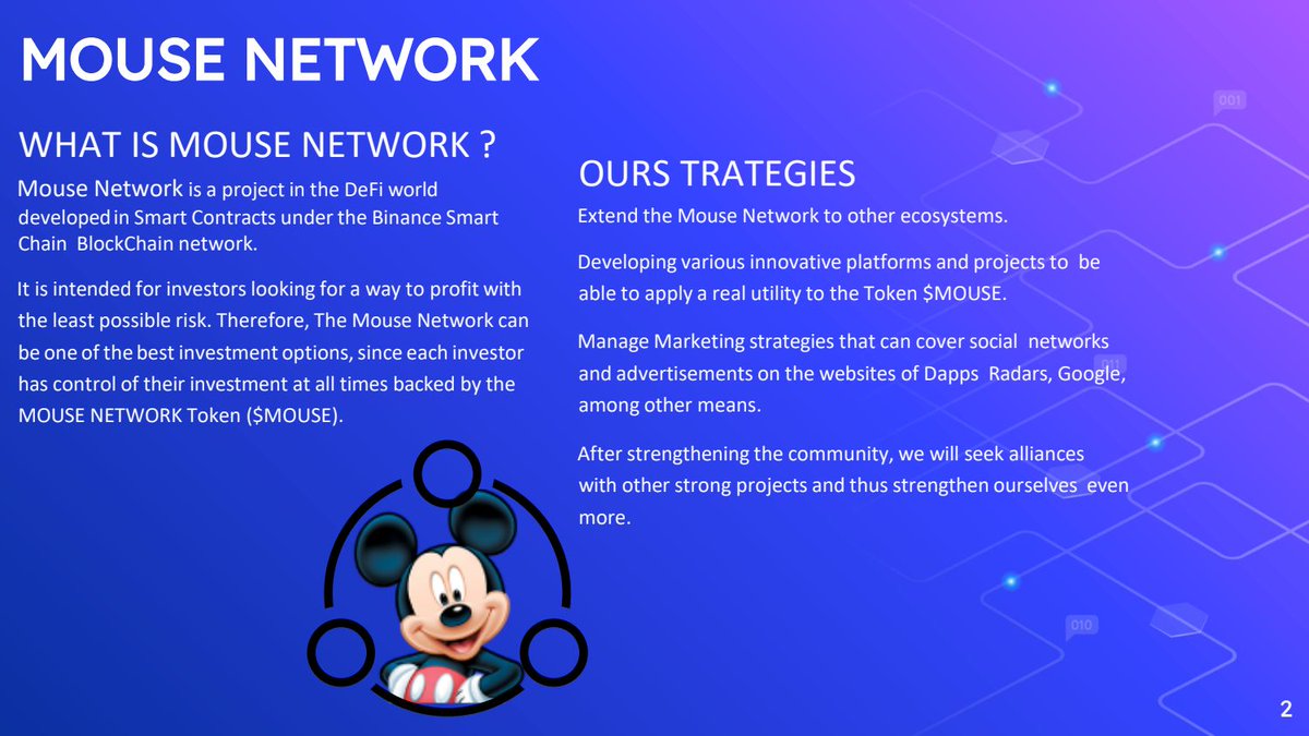 mousenetwork007's tweet photo. ⏰⏰2 DAYS REMAINING 

🎁MOUSE NETWORK TOKEN::>💶

🎁TOTAL SUPPLY 1 M
🎁LAUNCHING DATE 11 FEB FRIDAY 2PM GMT🔥

1) 4% Daily staking Reward on BUSD STAKING
2) 6% Daily Reward on $MOUSE TOKEN Staking.

#Airdrop for early adopters
👇👇👇
https://t.co/a9X7JyE0wd https://t.co/PmWWoTgeuG