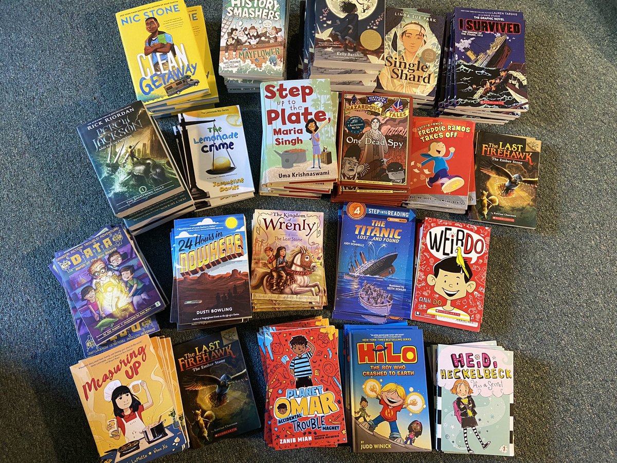 Take a look at some of the awesome new novels <a href="/TimberLaneES/">Timber Lane ES</a> tigers can choose from for book clubs. I can’t wait to see these in their hands. And this is just the beginning! #choice <a href="/FCPSR2/">FCPS Region 2</a>