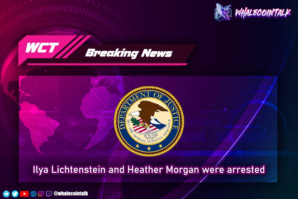 🚨BREAKING🚨

The couple, Ilya Lichtenstein and Heather Morgan were arrested for money laundering after 119,754 stolen bitcoins from 2016 ended up in a wallet linked to them. 

This quantity of BTC is now worth more than $4.5 billion.

#Whalecointalk #CryptocurrencyNews #Bitcoin