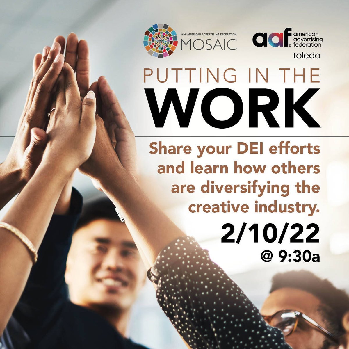 Join us to discuss ideas &amp; examples of DEI work in the creative space. We'll profile local creatives &amp; show what they've done to bring about positive change in their organization. We also welcome you to share your DEI story &amp; empower others with your ideas, questions &amp; feedback.