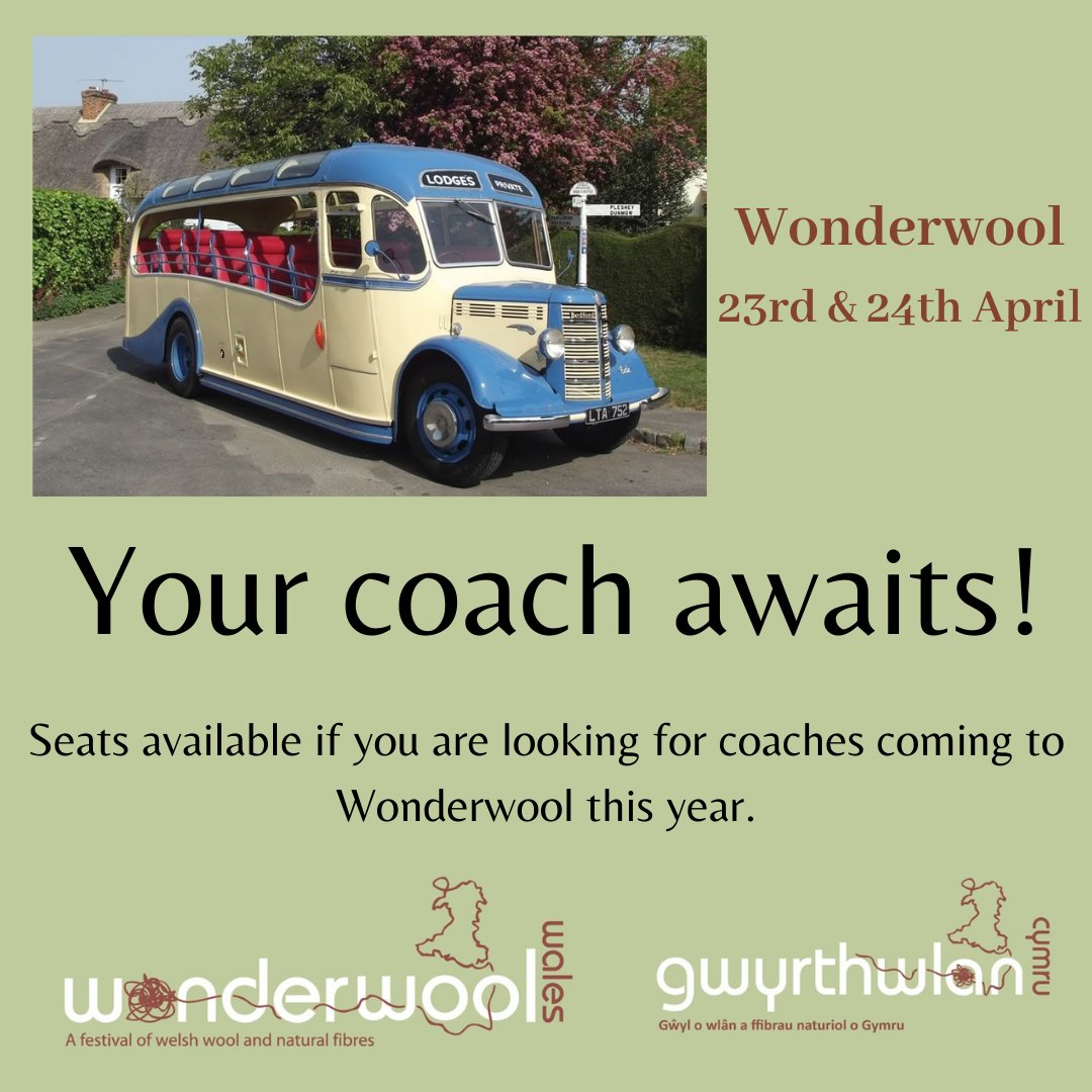 Upton Lovell Craft Group are running a coach to Wonderwool on Saturday 23rd April and have some seats available. It will be leaving Upton Lovell at 8am and will pick up at Warminster &amp; Bromham.
Contact Sue on suew1812@yahoo.co.uk for more details.