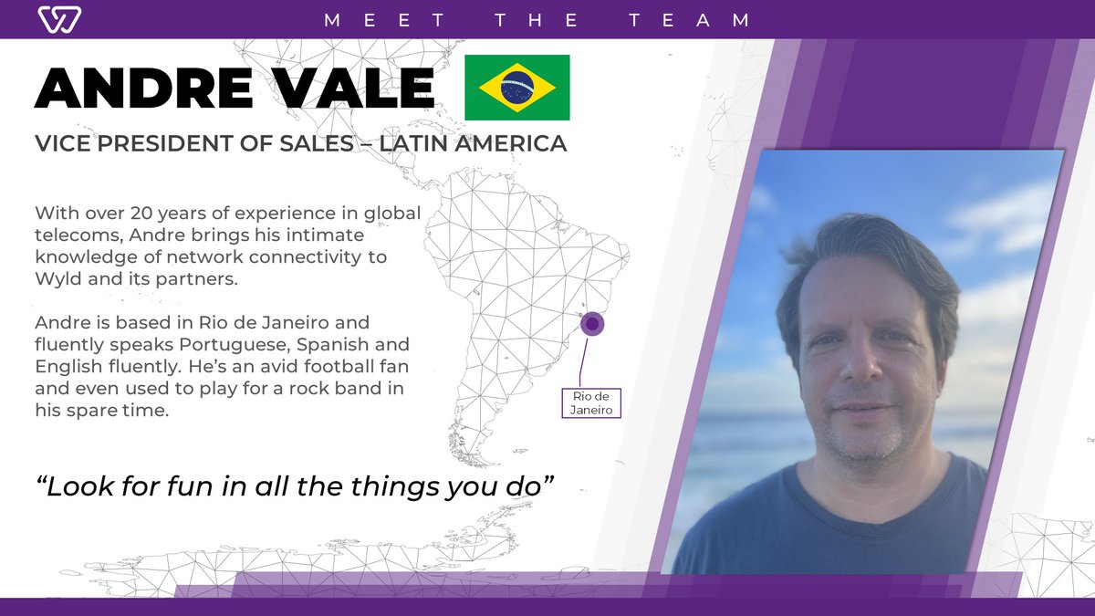 WyldNetworks's tweet photo. Meet Andre Vale, our head of sales in Central and Latin America. #iot #satellite #southamerica #latinamerica #meettheteam https://t.co/gFkHC9xQXe