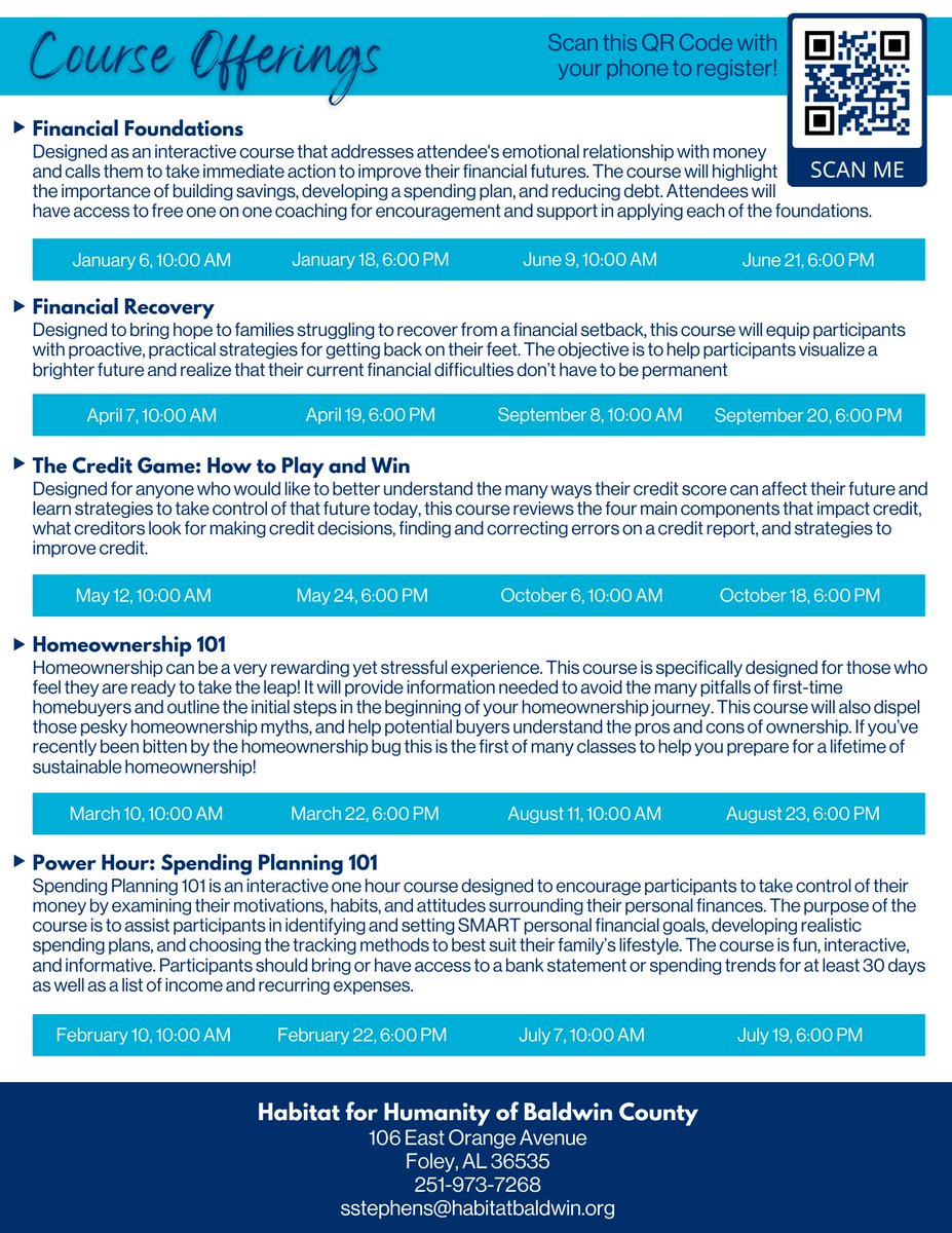 HFHBC's tweet photo. Check out our Financial Education class schedule for the rest of 2022. Right now, the classes are held virtually. Sign up for a class here: https://t.co/KQf2PvRxPT

#financialeducation #alwayslearning #homebound #community https://t.co/vZr1x6SLwB