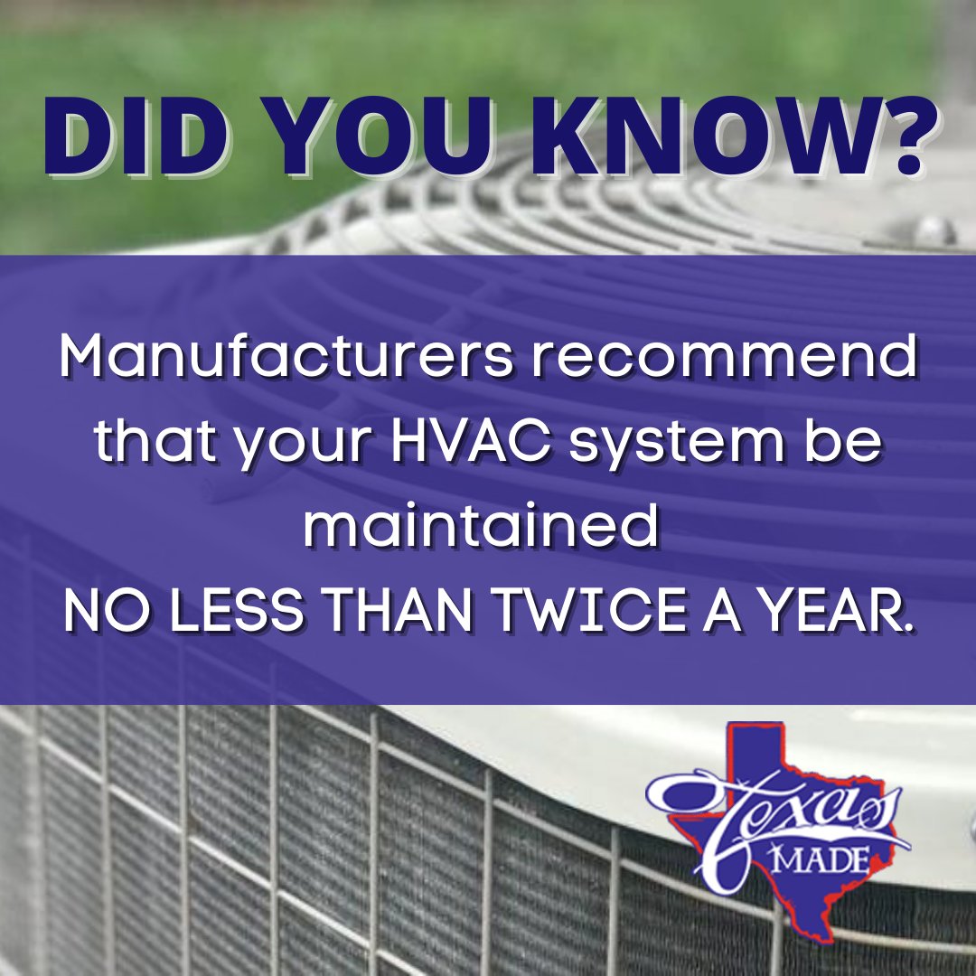 texasmadeair's tweet photo. Regular maintenance is more critical than you may think. Apart from enhancing the performance of your heating system and eliminating future concerns, you will also save money on your utility bills. https://t.co/UmK0lwk6x9