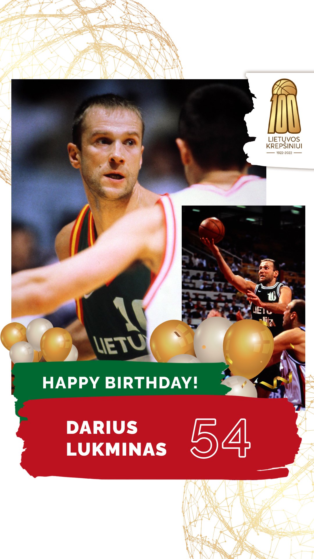 Happy birthday to the Olympic bronze  (\96) and EuroBasket silver (\95) medalist Darius Lukminas! 
