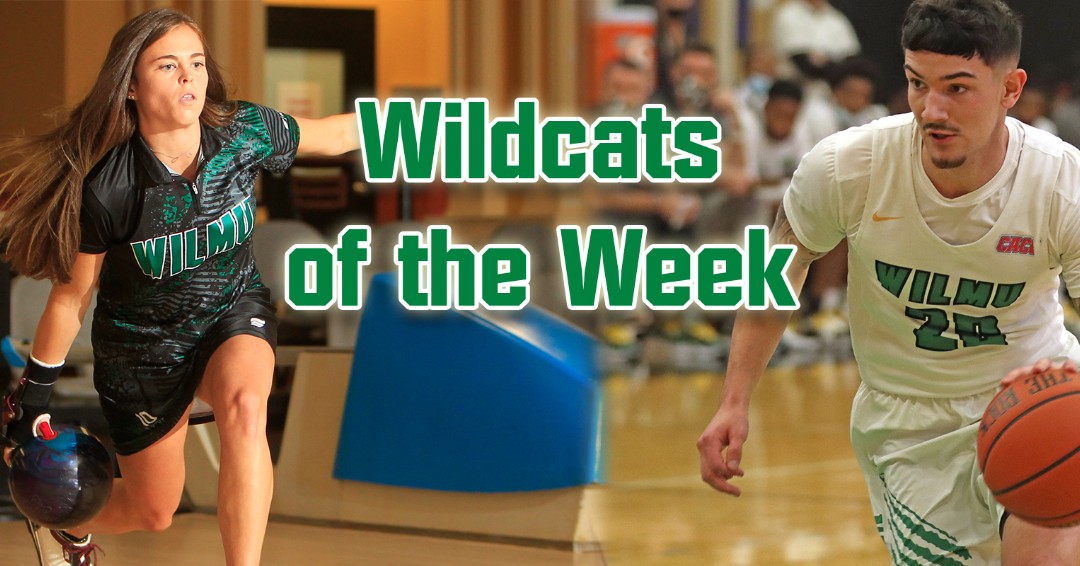 WilmUAthletics's tweet photo. #Congrats to our #WildcatsoftheWeek... 2-tim All-Tournament performer in #WilmUBowling Sydney Jones and #WilmUMBB scoring leader Danny Walsh!
Read more: https://t.co/Tpn6JnqI5T https://t.co/rAW3sF0WZ8