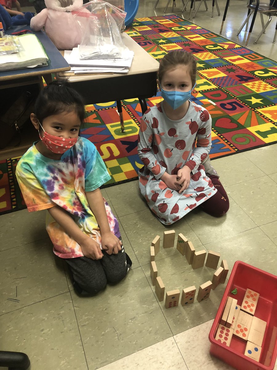 RFES 1st graders use dominoes to demonstrate how LOVE spreads during our House Party!!!❤️❤️❤️@mthomasrfes @missyfanshaw