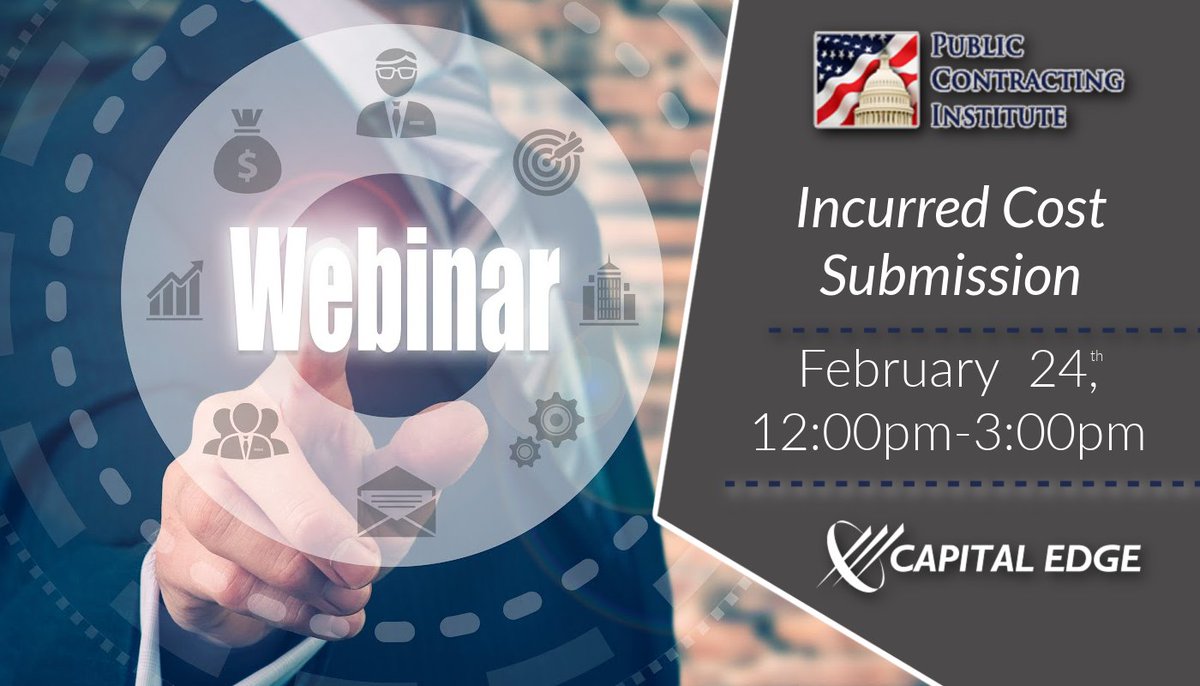 GovConExperts's tweet image. Join Public Contracting Institute, LLC 𝐅𝐞𝐛𝐫𝐮𝐚𝐫𝐲 𝟐𝟒𝐭𝐡 𝘝𝘐𝘙𝘛𝘜𝘈𝘓𝘓𝘠 for a webinar on 𝐈𝐧𝐜𝐮𝐫𝐫𝐞𝐝 𝐂𝐨𝐬𝐭 𝐒𝐮𝐛𝐦𝐢𝐬𝐬𝐢𝐨𝐧.

✔️ Sign-Up: bit.ly/3smcdT0?utm_ca… 

#ics #govcontraining #govconexperts #governmentcontracting