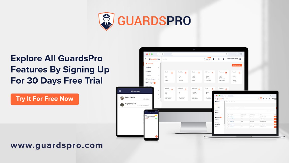 GuardsPro's tweet image. Want to streamline your #securitypatroloperations seamlessly and effectively? Check out GuardsPro, the cloud-based physical #securityguard management platform! 

To get started, sign up for a 30-day risk-free trial: app.guardspro.com/register

#physicalsecurity #securitycompany