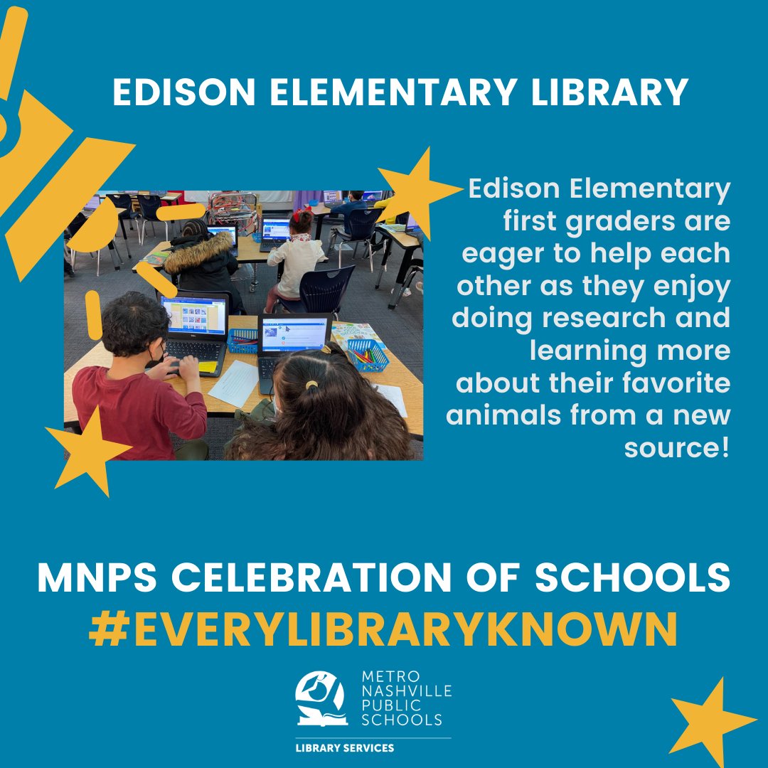 MNPSLibraries's tweet image. Edison Elementary first graders are eager to help each other as they enjoy doing research and learning more about their favorite animals from a new source! @edisoneslib #EveryLibraryKnown #CelebrationOfSchools