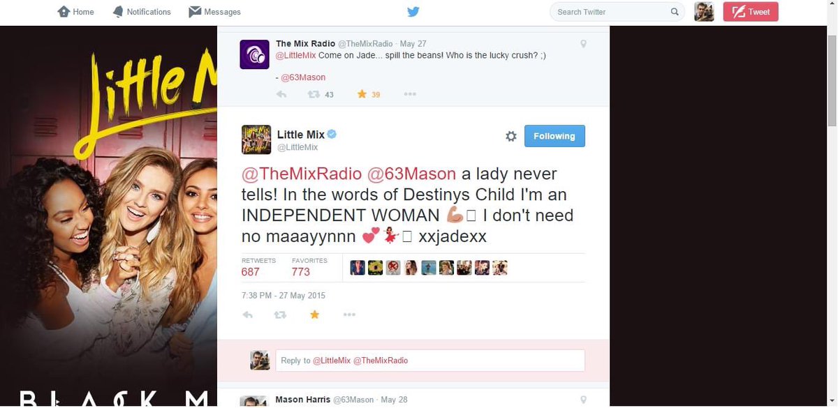 63Mason's tweet photo. @CapitalOfficial This from Jade out of @LittleMix when I was presenting a Live show on the radio in 2014 / 2015 https://t.co/Ij0wIrUGnw