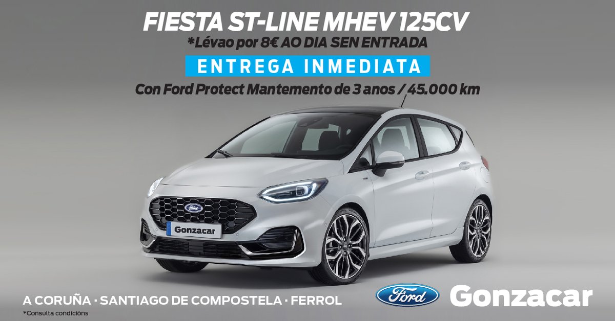 GonzacarFord's tweet photo. 🔝📢 AGORA É O MOMENTO! Leva un @FordSpain #Fiesta #MHEV 🚗 con 125 cabaliños de #Gonzacar e transforma a túa mobilidade! ⚡💪
💶 8€ ao día SEN ENTRADA!
🛠 Con #FordProject Mantemento durante 3 anos ou 45.000km
Pide cita e falamos das condicións! 🗣👉 https://t.co/CMd0NS3N4p https://t.co/HApD4q0TPB