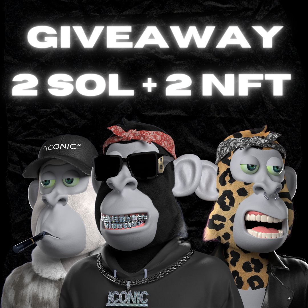 MintOfTheDay's tweet photo. 🚀🚀 #NFTGiveaway 🚀🚀

📢 Here's a BIG one you don't want to miss!
🔥 2D collection Sold Out in 8 mins!
👀 3D collection Coming SOON
💰 Stake your Ape &amp; Earn $icon

💸 Win 2 $SOL ± 220 $ + 2 #NFTs 💸

✅ ❤️ RT &amp; Tag 4 Friends
✅ Follow us &amp; @IconicApeClub

🏆 3 Winners - 48h! ⏰ https://t.co/TU81GyX98s