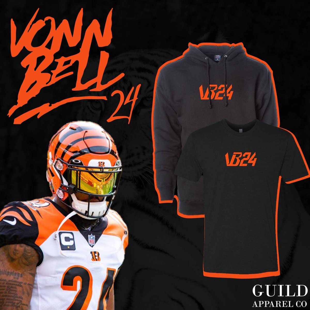 Vonn's tweet image. Get your VB24 official merchandise! #WhoDey guildapparelco.com/vonn