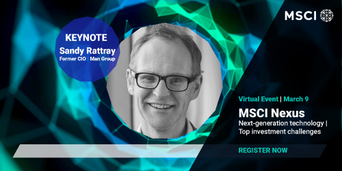MSCI_Inc's tweet image. How can investors unlock the power of finance with next gen technologies? Join Sandy Rattray at the #MSCINexus Investing Conference. Register now: msci.com/www/events/msc… #digitaltransformation #ISaaS #microsoft #EmpoweringInvestors #futureofinvesting