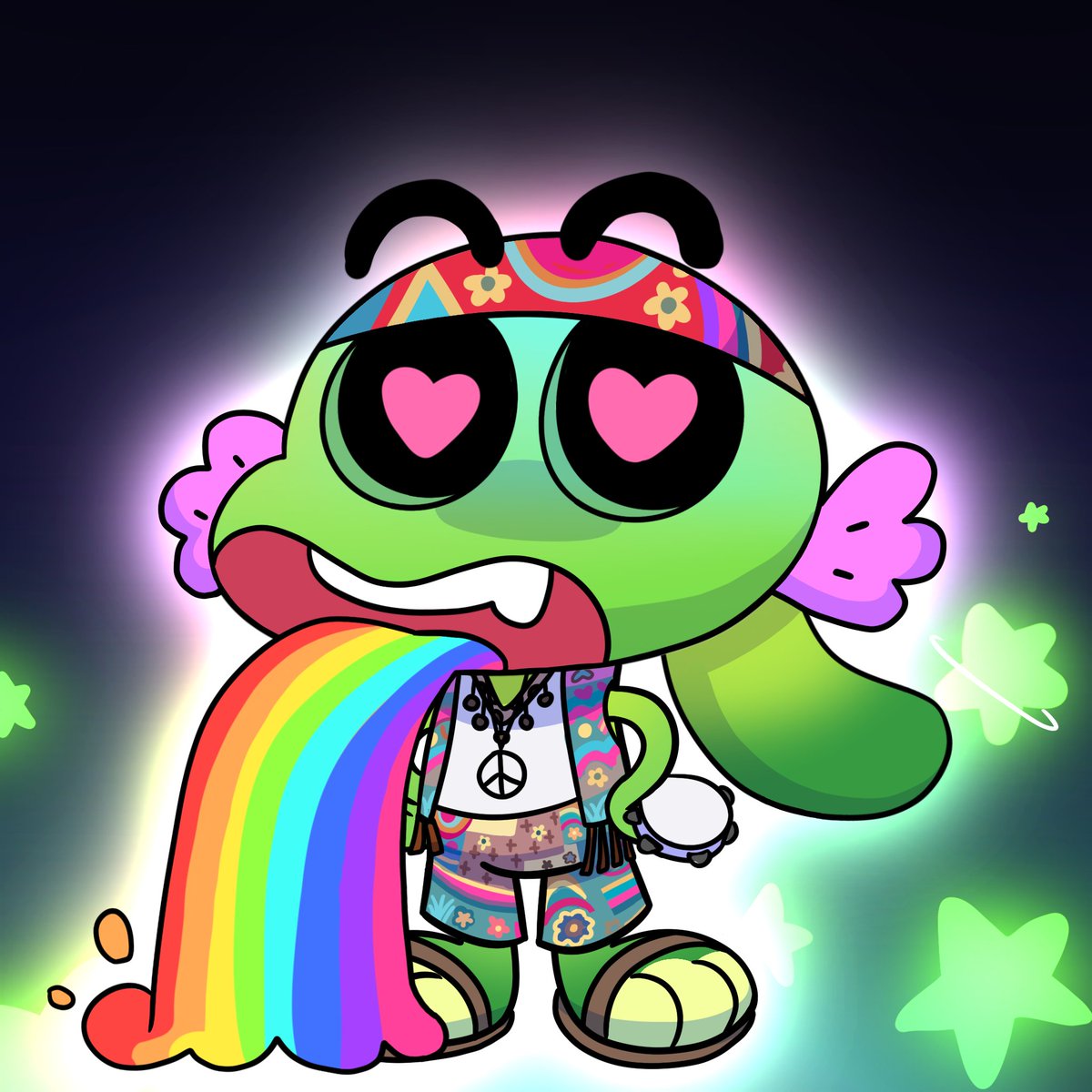 FloppyAndFriend's tweet photo. Don't worry, be hippie ✌️☮️🌈

#FloppyNFT #NFT #NFTart #NFTCommumity #NFTCollection https://t.co/snfEAEAhuk