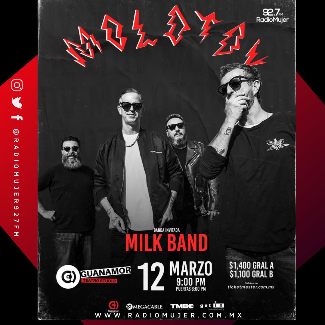 ¿Extrañabas los conciertos? ¡Regresamos con todo! <a href="/MolotovBanda/">Molotov</a>  serán los encargados de apadrinar #GUANAMOR TEATRO ESTUDIO, antes conocido como teatro estudio #CAVARET boletos en <a href="/Ticketmaster/">Ticketmaster</a>.
#Pendiente a nuestra #Programación #EnVivo tendremos #Boletos para ti! ☠️💕📻🔥✨