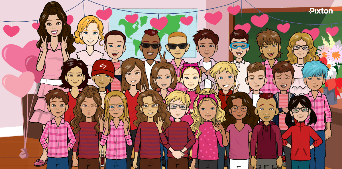 The students <a href="/MiddleHadley/">HMS33c</a> created their own avatar to wish you a happy Valentines Day! #socialstudies #33cPride