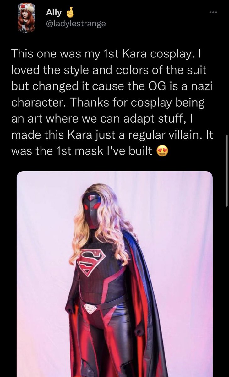 KramReceipts's tweet photo. Maybe you should worry more about the fact that you cosplay a nazi than the fact that large lgbt fandoms exist in the arrowverse https://t.co/JJbAKATWK5