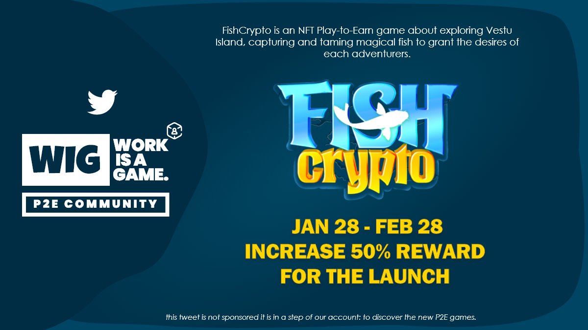 P2E_COMMUNITY's tweet photo. 🐠 LET'S GO FISHING WITH @FishCryptoGame 🐟
▶️ Discover the P2E fishing game https://t.co/xCwjkCqLDV
🔁 ROI within 30 days.
📅  All information in the whitepaper.
  🫂   Discuss with other investors in play to earn?  
 🔰  Join our discord! https://t.co/GRKrdIuWTO