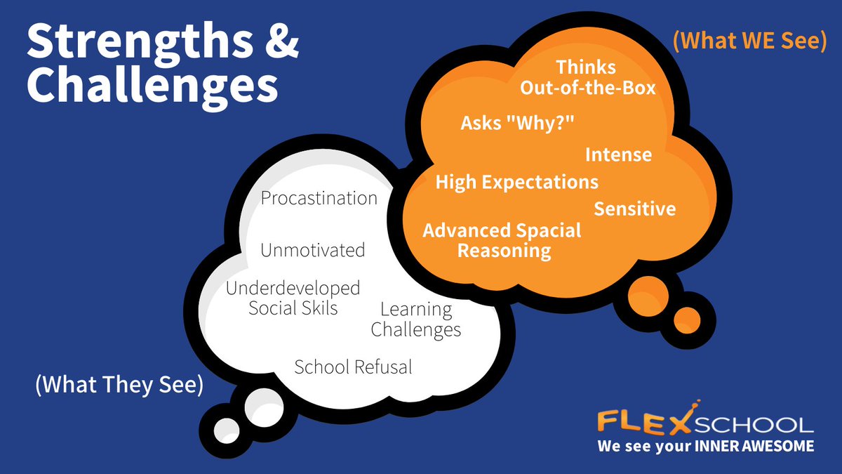 flex_school's tweet photo. #TwiceExceptional students can be cognitively & emotionally complicated. Intellectual power is often undermined, but not diminished, by learning challenges. Learn more about the learning and emotional supports FlexSchool offers #2estudents by visiting https://t.co/bIdiSbcTiJ https://t.co/aS69KM9Yzb
