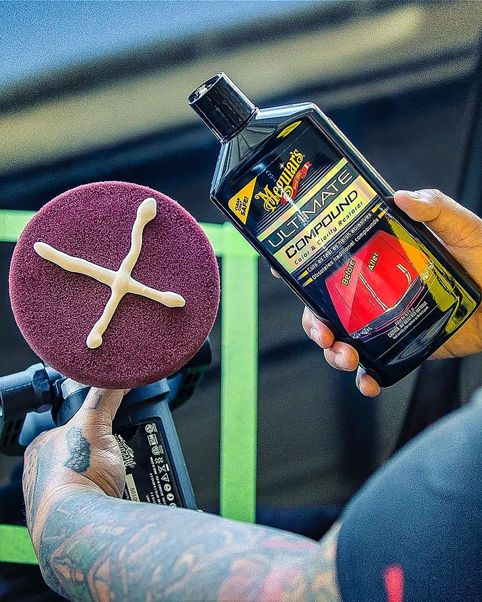 Meguiars's tweet photo. “X” Marks the spot for removing swirls, scratches & oxidation!
#meguiars #compound #ultimatecompound #foamdisc #dapolisher https://t.co/wjhVpAcb2j