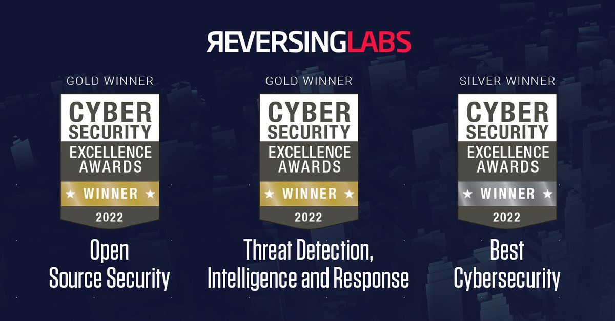 ReversingLabs's tweet image. We&apos;re excited to share that we won multiple 2022 Cybersecurity Excellence Awards! ✨

Learn more about why ReversingLabs #ThreatIntelligence is rated at the top of the list: hubs.ly/Q013QGdT0

#OpenSource #Cybersecurity #ThreatIntel #InfoSec