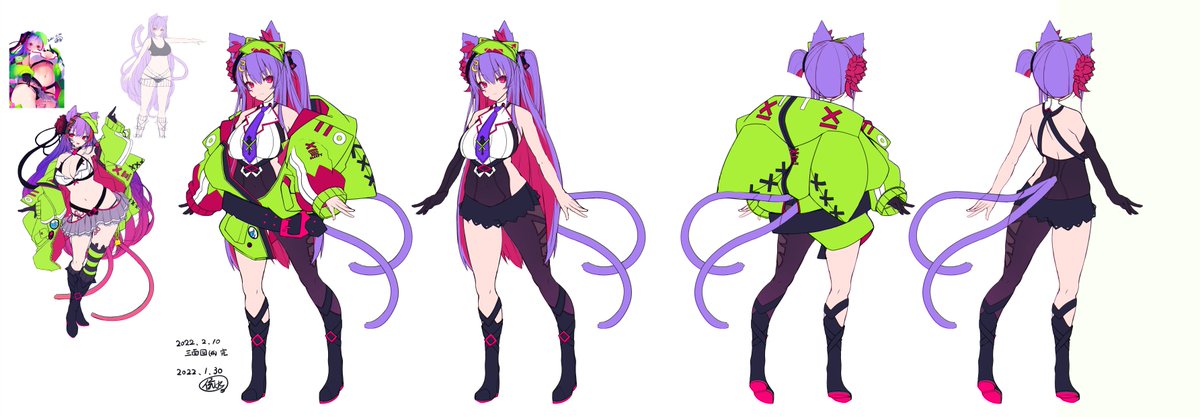 3dを作りたいうちの睡魔さん3面図(仮)とりあえず完成 