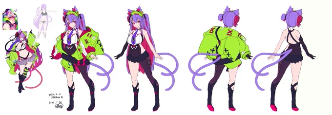 3dを作りたいうちの睡魔さん3面図(仮)とりあえず完成 