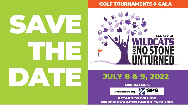 NoStone_WFC's tweet photo. 🚨SAVE THE DATE!🚨

The 14th Annual #WildcatsForNoStoneUnturned charity event is officially scheduled for July 8-9, 2022!

Golf Tournaments at Manhattan Country Club on July 8 &amp; 9

Gala and Auction at the Hilton Garden Inn on July 8

See you there!

#WFNS2022 https://t.co/ujF6AaiOvw