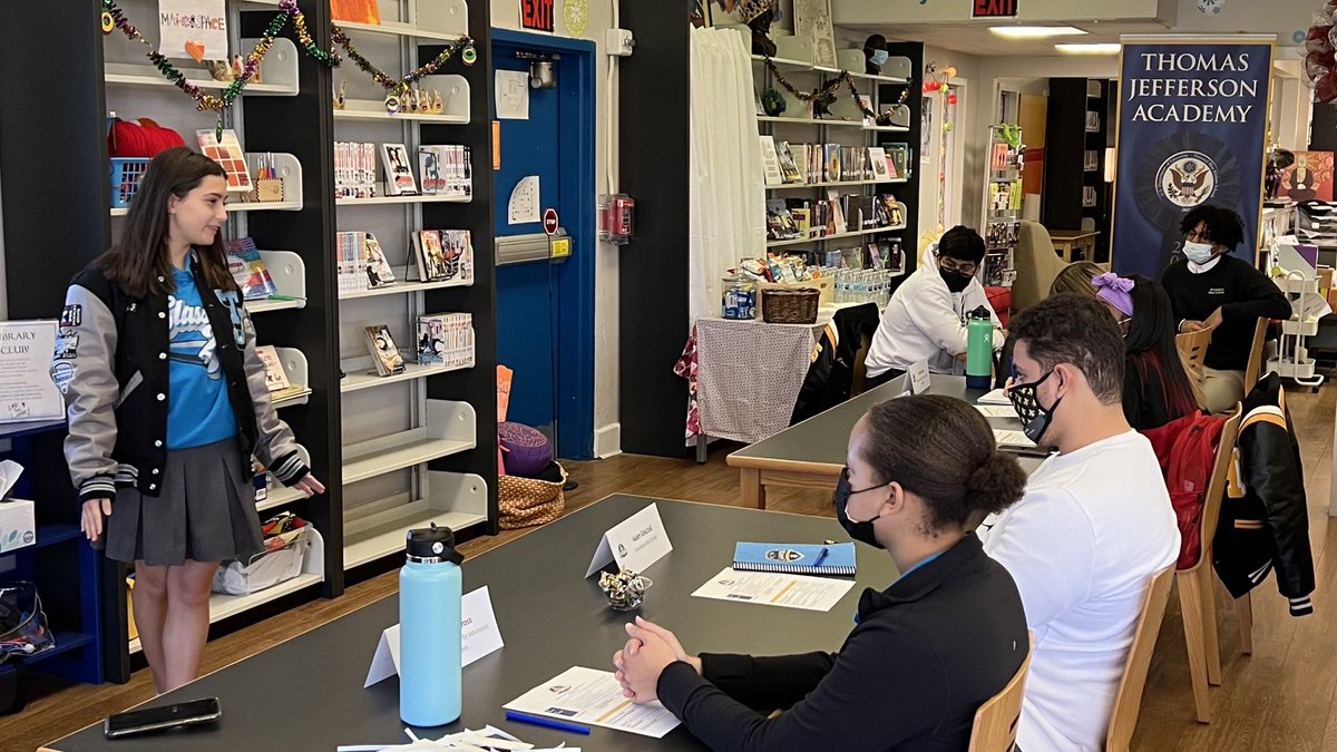 JPschools's tweet photo. Chief District Affairs Officer Germaine Gilson engaging our young leaders about their ideal school day &amp; understanding mental health during this morning’s Superintendent’s Student Leadership Council. #ForwardTogetherJP #LaEd https://t.co/66TAbLOT09