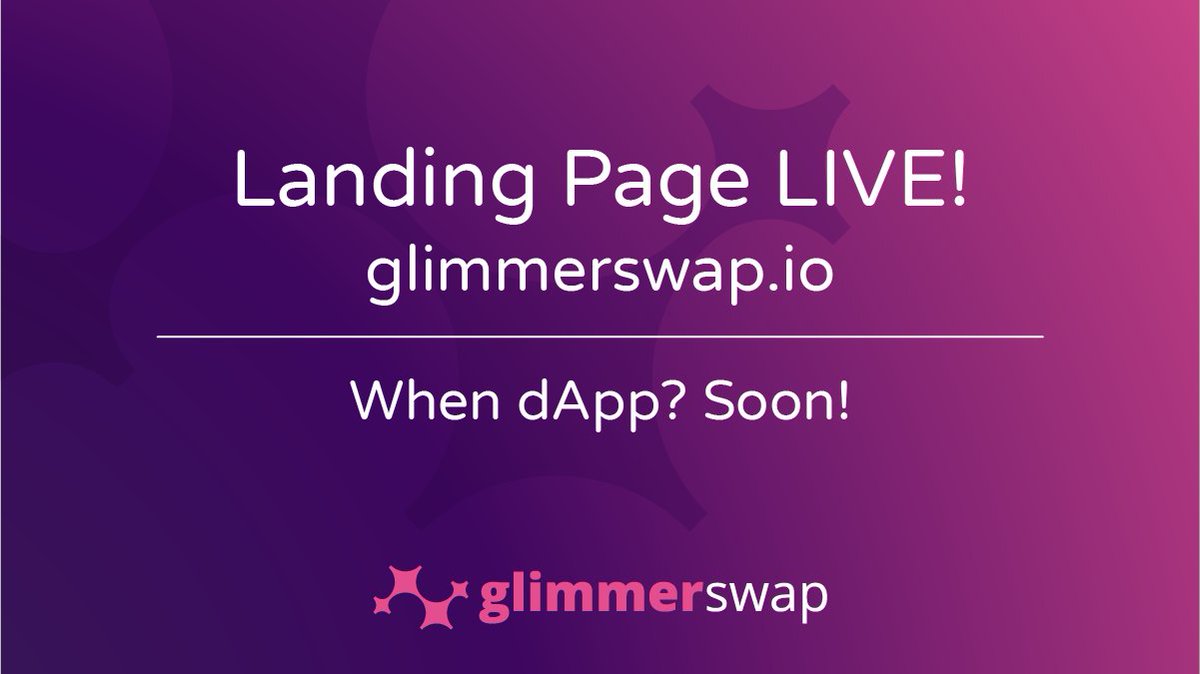 glimmerswap's tweet photo. We have launched a new site https://t.co/OVsKbUe4rM. 🥳

stay tuned for the release of the dApp 🔥 https://t.co/FJFaxtgQkN