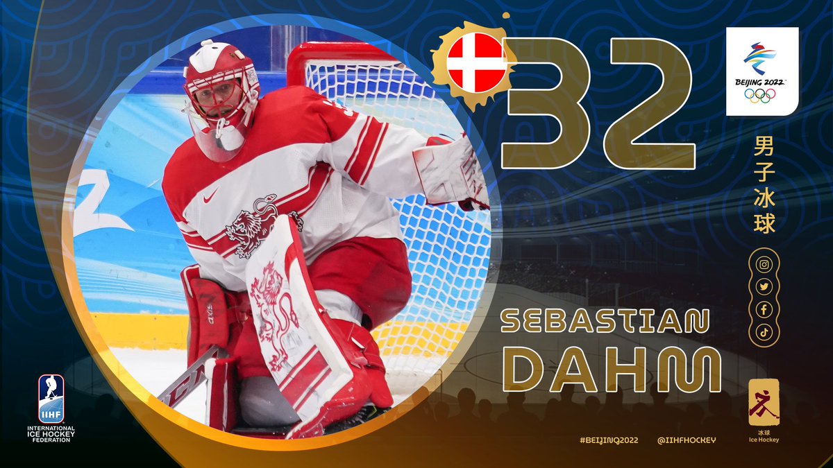 IIHFHockey's tweet image. Sebastian Dahm faced 40 shots against @narodnitym and was instrumental in @DKIshockey's first-ever Olympic win, and is your fan-voted player of the day! #Beijing2022
