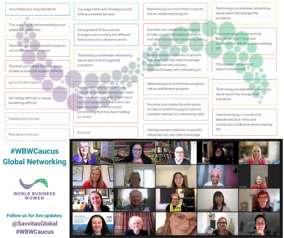 SavvitasGlobal's tweet photo. Thanks to all who joined us #WBWCaucus! 
Lots of offers to collaborate on our #WBWBarometer as we build worldwide momentum for #WomenInBusiness #GlobalNetwork https://t.co/4E2yDC5GE0